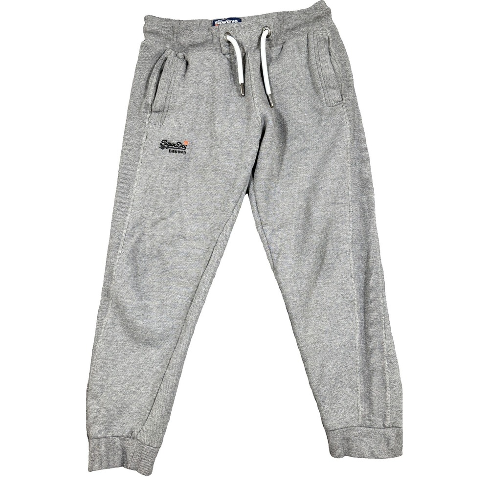 Superdry Orange Label Mens Medium Gray Jogger Sweatpants Slim Tapered Logo